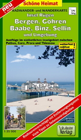 Radwander- und Wanderkarte Insel Rügen, Bergen, Göhren, Baabe, Binz, Sellin und Umgebung