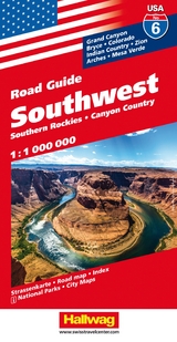Southwest, Southern Rockies, Canyon Country Strassenkarte 1:1 Mio, Road Guide Nr. 6 - 