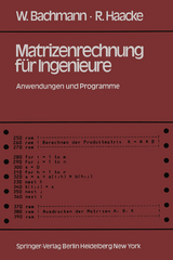 Matrizenrechnung für Ingenieure - W. Bachmann, R. Haacke