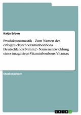 Produktonomastik  -   Zum Namen des erfolgreichsten Vitaminbonbons Deutschlands: Nimm2  -  Namenentwicklung eines imaginären Vitaminbonbons: Vitamax -  Katja Erben