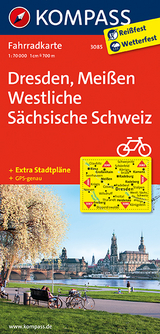 KOMPASS Fahrradkarte Dresden, Meißen, Westliche Sächsische Schweiz - 