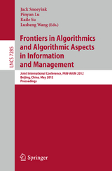 Frontiers in Algorithmics and Algorithmic Aspects in Information and Management - 