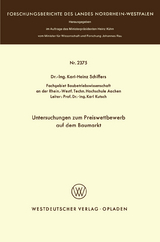 Untersuchungen zum Preiswettbewerb auf dem Baumarkt - Karl-Heinz Schiffers