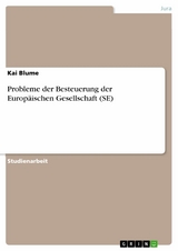 Probleme der Besteuerung der Europäischen Gesellschaft (SE) -  Kai Blume