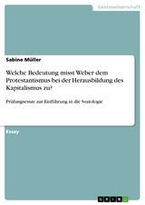Welche Bedeutung misst Weber dem Protestantismus bei der Herausbildung des Kapitalismus zu? - Sabine Müller