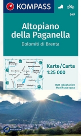 KOMPASS Wanderkarte 649 Altopiano della Paganella, Dolomiti di Brenta 1:25.000