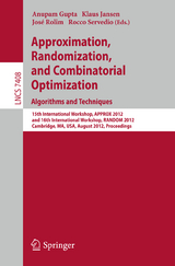 Approximation, Randomization, and Combinatorial Optimization. Algorithms and Techniques - 