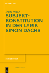 Subjektkonstitution in der Lyrik Simon Dachs -  David Heyde