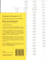 BGB im Steuerrecht, Griffregister Nr. 979 (Nachdruck 2017): 102 bedruckte Griffregister für das Bürgerliche Gesetzbuch - Dürckheim, Constantin; Glaubitz, Thorsten