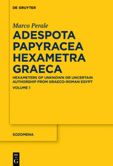 Marco Perale: Adespota Papyracea Hexametra Graeca (APHEX) / APHex I - Marco Perale
