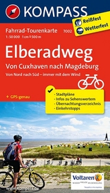 KOMPASS Fahrrad-Tourenkarte Elberadweg, Von Cuxhaven nach Magdeburg, 1:50000