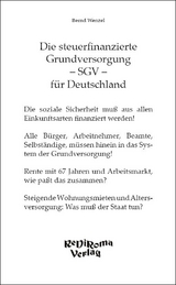 Die steuerfinanzierte Grundversorgung – SGV – für Deutschland - Bernd Wenzel