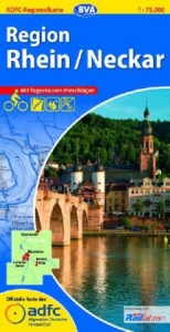 ADFC-Regionalkarte Region Rhein/Neckar mit Tagestouren-Vorschlägen, 1:75.000, reiß- und wetterfest, GPS-Tracks Download - 