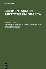Simplicii in libros Aristotelis de anima commentaria -  Simplicius Cilicius