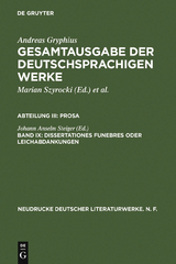 Dissertationes funebres oder Leichabdankungen - 