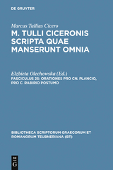 Orationes pro Cn. Plancio, pro C. Rabirio postumo -  Marcus Tullius Cicero