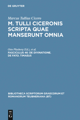 De divinatione. De fato. Timaeus -  Marcus Tullius Cicero