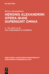 Mechanica et catoprica -  Heron Alexandrinus