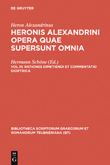 Rationes dimetiendi et commentatio dioptrica -  Heron Alexandrinus