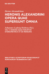Heronis quae feruntur stereometrica et de mensuris -  Heron Alexandrinus