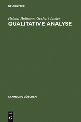 Qualitative Analyse - Helmut Hofmann, Gerhart Jander