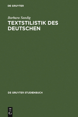 Textstilistik des Deutschen - Barbara Sandig