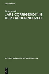 "Ars corrigendi" in der frühen Neuzeit - Klara Vanek