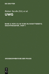 Vor § 13; §§ 13 bis 30; Rabattgesetz; Gesamtregister - 