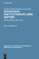 Libri III et IV -  Lucius Caelius Firmianus Lactantius