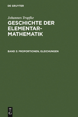 Proportionen, Gleichungen - Johannes Tropfke