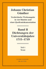 Dichtungen der Universitätsjahre 1715-1719 - 