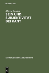 Sein und Subjektivität bei Kant - Alberto Rosales