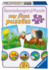 Ravensburger Kinderpuzzle - 07313 Tiere im Garten - my first puzzle mit 9x2 Teilen - Puzzle für Kinder ab 2 Jahren - 