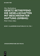 Allgemeine Einleitung; §§ 1–34 - Max Hachenburg