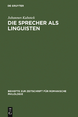 Die Sprecher als Linguisten - Johannes Kabatek