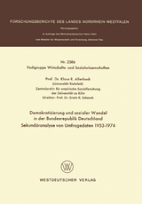 Demokratisierung und sozialer Wandel in der Bundesrepublik Deutschland Sekundäranalyse von Umfragedaten 1953–1974 - Klaus Allerbeck