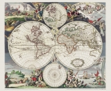 Historische WELTKARTE um 1660 - Justus Danckert (Plano 71 x 58 cm) - Justus Danckert