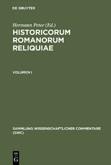 Historicorum Romanorum reliquiae. Volumen I - 