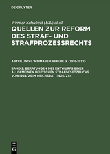 Beratungen des Entwurfs eines Allgemeinen Deutschen Strafgesetzbuchs von 1924/25 im Reichsrat (1926/27) - 