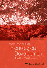 Phonological Development - Vihman, Marilyn May