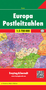 Europa Postleitzahlen, Postleitzahlenkarte 1:3,7 Mio. - 