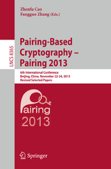 Pairing-Based Cryptography -- Pairing 2013 - 