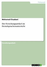 Der Forschungsartikel im Fremdsprachenunterricht -  Mohamed Chaabani