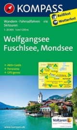 KOMPASS Wanderkarte Wolfgangsee, Fuschlsee, Mondsee - 