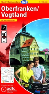 ADFC-Radtourenkarte 18 Oberfranken /Vogtland 1:150.000, reiß- und wetterfest, GPS-Tracks Download und Online-Begleitheft - 