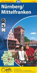 ADFC Regionalkarte Nürnberg/Mittelfranken mit Tagestouren-Vorschlägen, 1:75.000, reiß- und wetterfest, GPS-Tracks Download - 