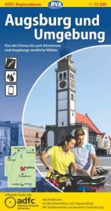 ADFC-Regionalkarte Augsburg und Umgebung mit Tagestouren-Vorschlägen, 1:75.000, reiß- und wetterfest, GPS-Tracks Download - 