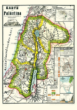 Historische Karte von PALÄSTINA 1869 (Plano) - 