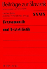 Textsemantik und Textstilistik - 