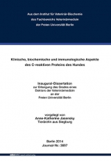 Klinische, biochemische und immunologische Aspekte des C-reaktiven Proteins des Hundes - Anne-Katherine Jasensky